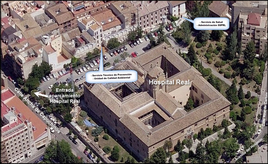 Imagen aérea de Hospital Real y anejos